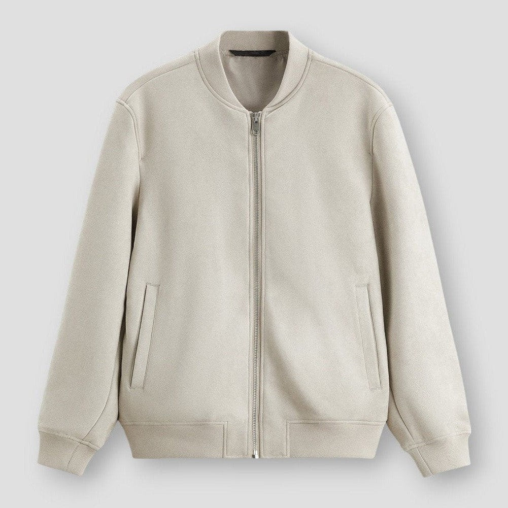 Bomber Jacket – Textured Shell & Ribbed Cuffs