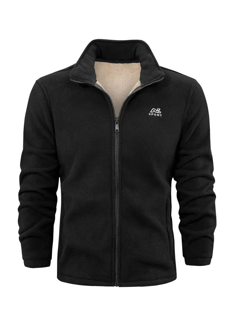 Fleece Blend Zip Jacket – High Collar & Flexible Structure