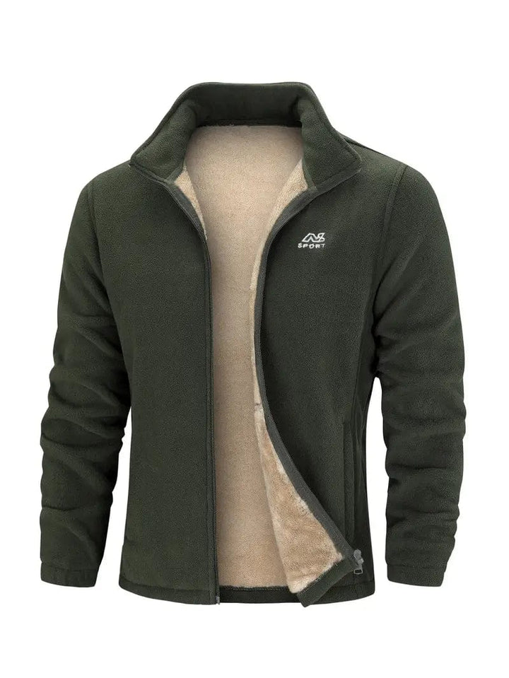 Fleece Blend Zip Jacket – High Collar & Flexible Structure