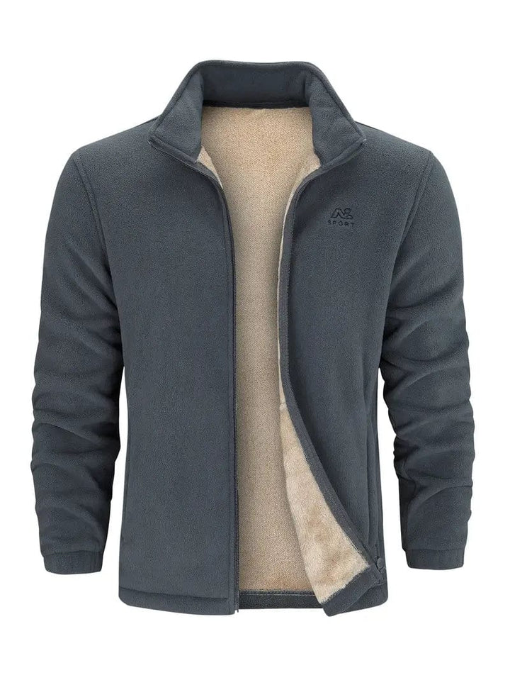 Fleece Blend Zip Jacket – High Collar & Flexible Structure
