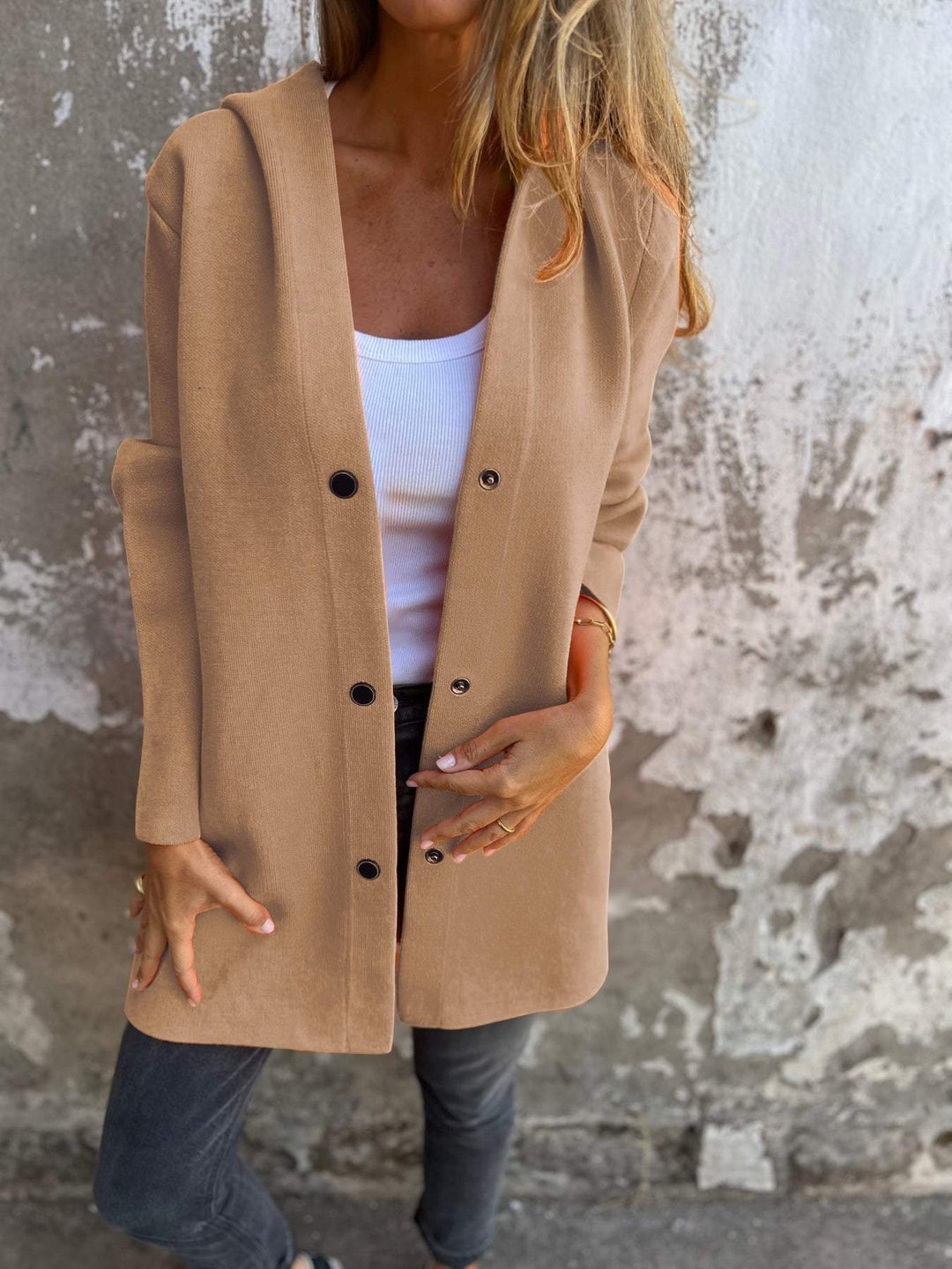 Knit Cardigan – Open Front & Soft Textured Finish