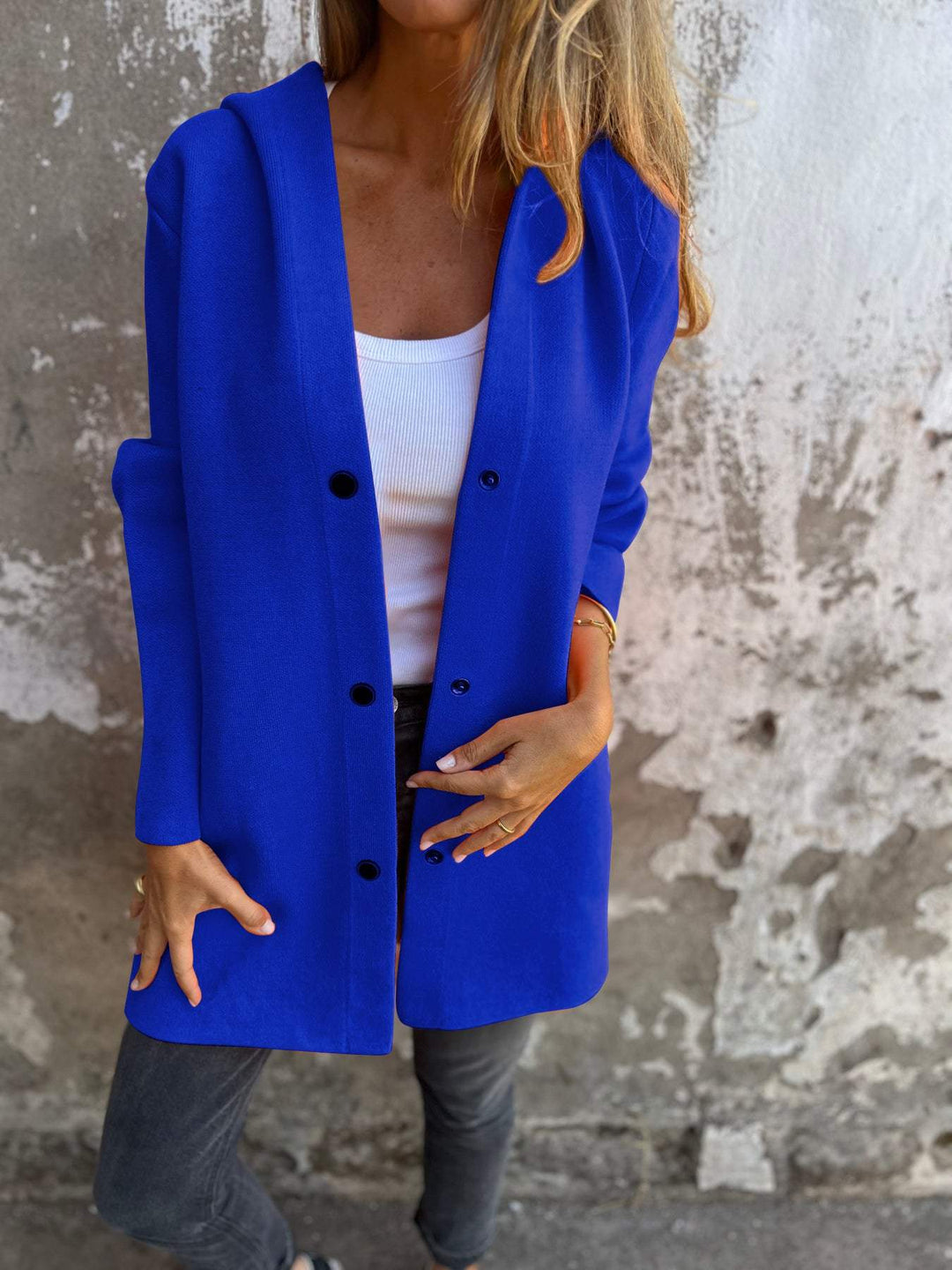 Knit Cardigan – Open Front & Soft Textured Finish