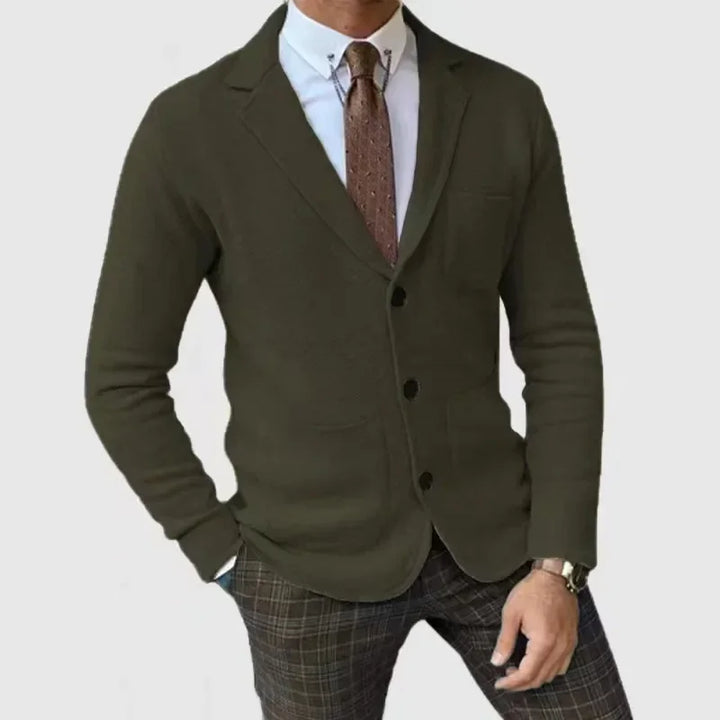 Knit Jacket – Lapel Collar & Button Front Design