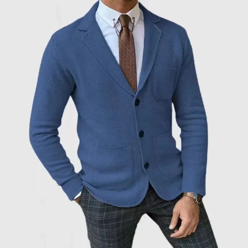 Knit Jacket – Lapel Collar & Button Front Design