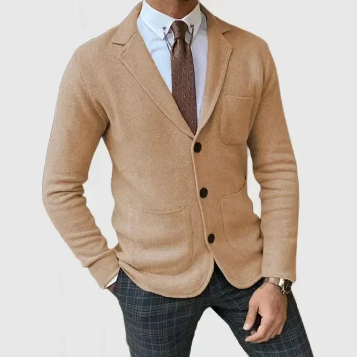 Knit Jacket – Lapel Collar & Button Front Design