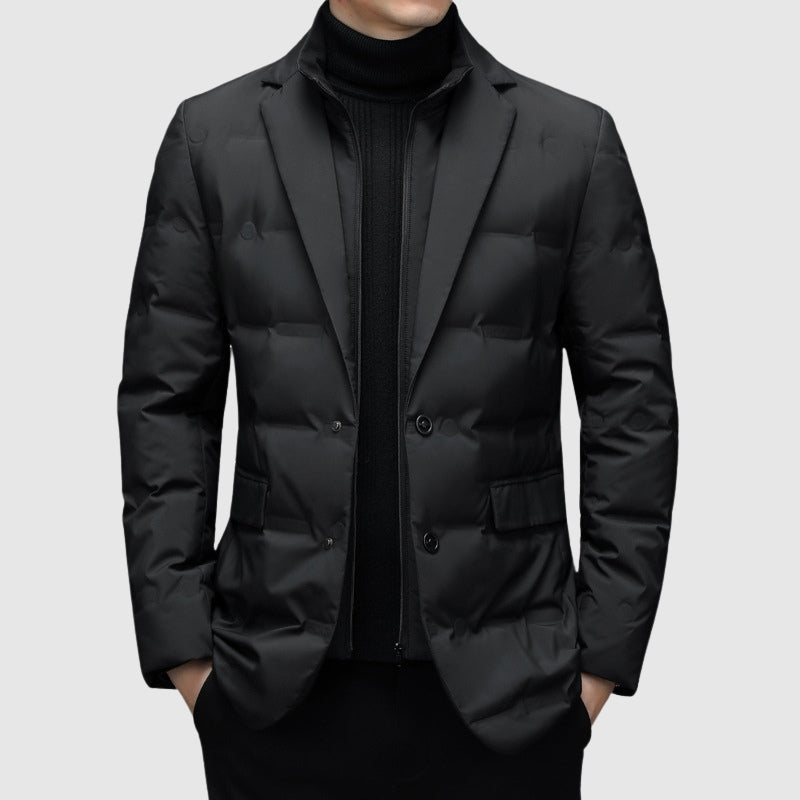 Puffer Blazer – Quilted Body & Structured Lapel Collar