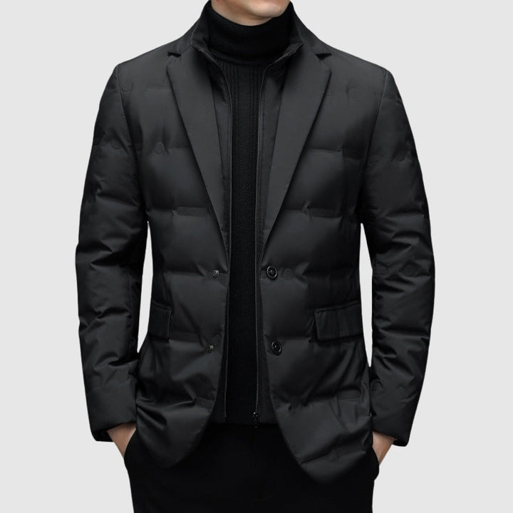 Puffer Blazer – Quilted Body & Structured Lapel Collar