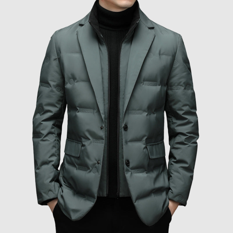 Puffer Blazer – Quilted Body & Structured Lapel Collar