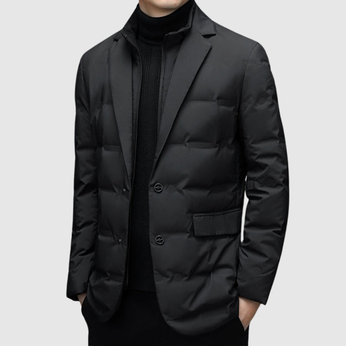 Puffer Blazer – Quilted Body & Structured Lapel Collar