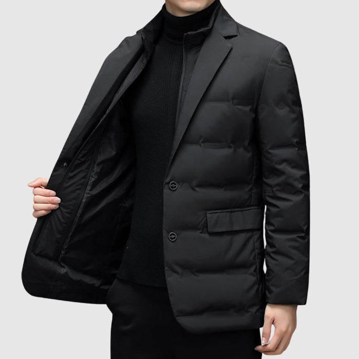 Puffer Blazer – Quilted Body & Structured Lapel Collar