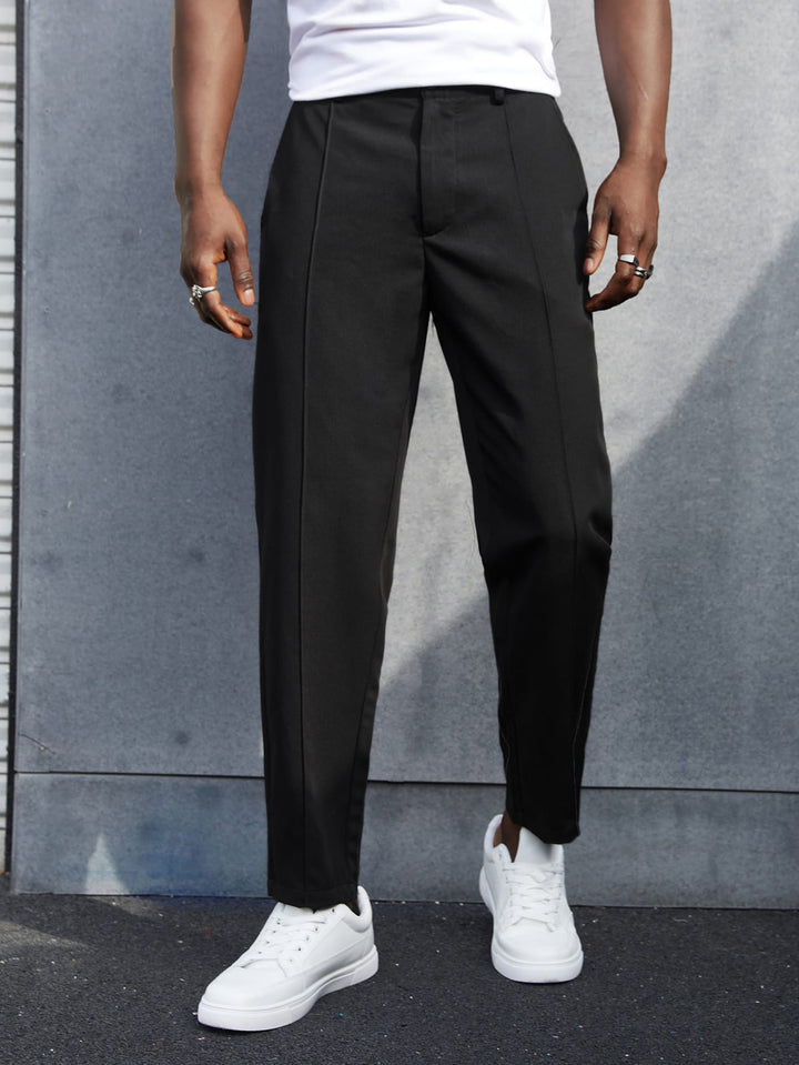 Tailored Trousers – Front Seam & Tapered Wide Leg